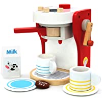 yoptote Cocinitas de Madera Juguetes Comida Alimentos Utensilios Cocina Juguete - Bebe Madera Cafetera Niños para…